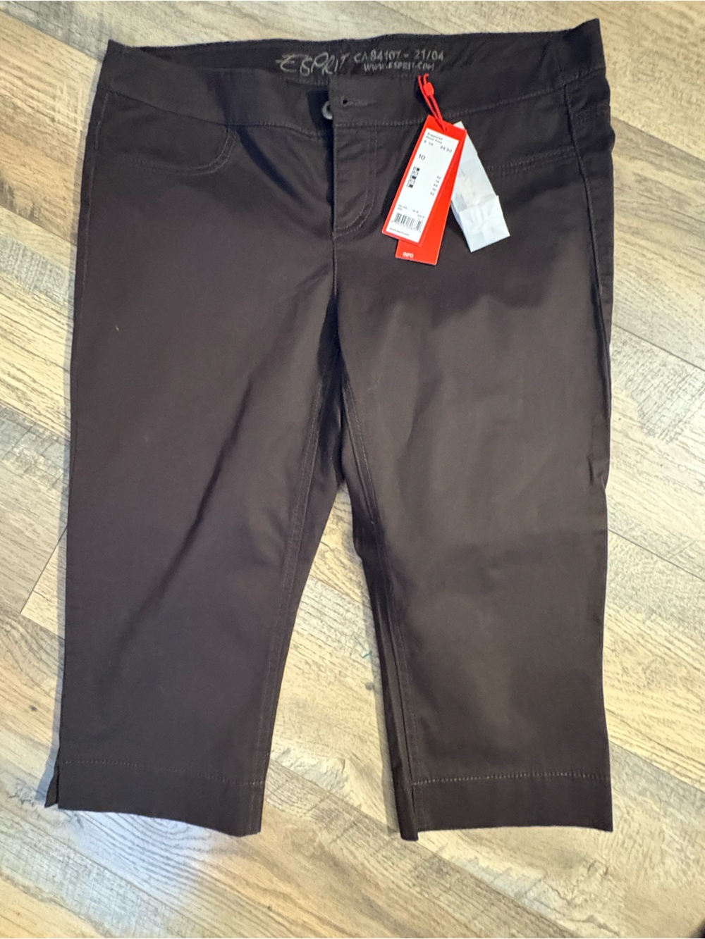 Esprit Women's Crop Chino Pants - Dark Brown